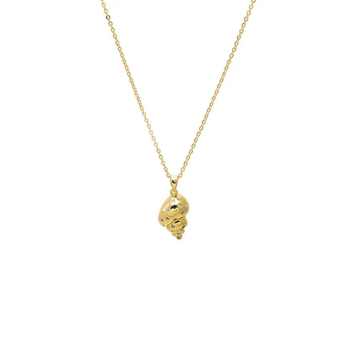 CZ Seashell Pendant Necklace