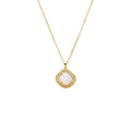 MOP & CZ Cushion Pendant Necklace