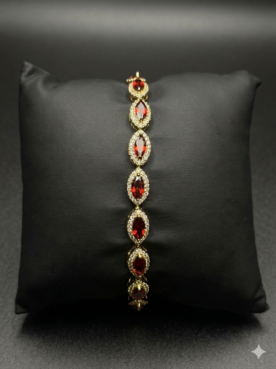 Crimson Marquise Statement Bracelet