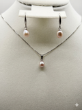 Classic Teardrop Freshwater Pearl & 925 Sterling Silver Set