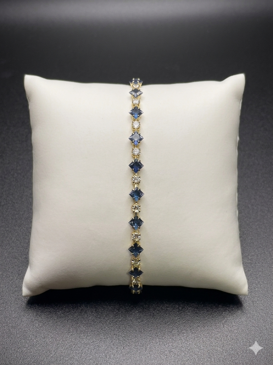 Midnight Mosaic Square Tennis Bracelet