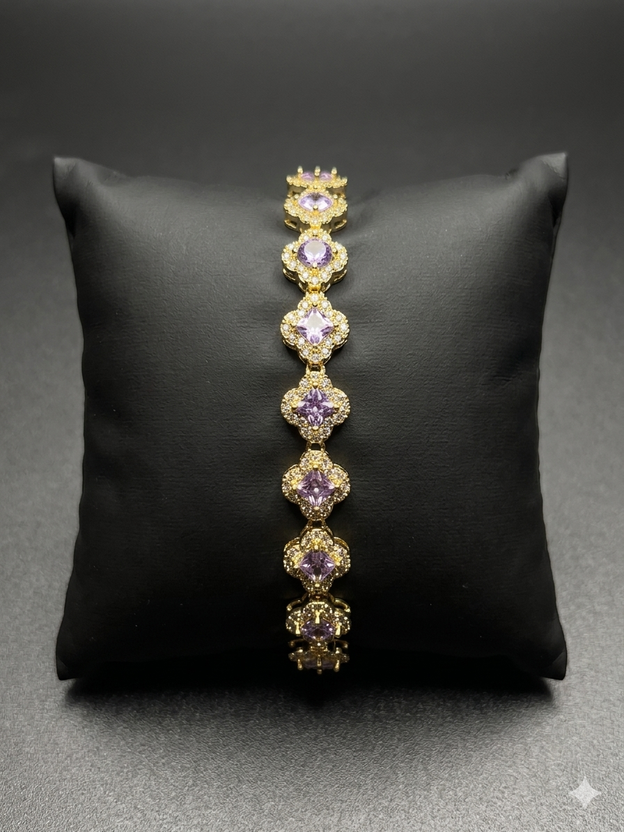 Lavender Clover Halo Bracelet