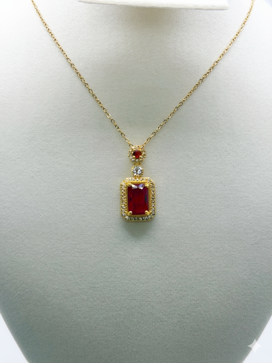 Emerald Cut  Necklace