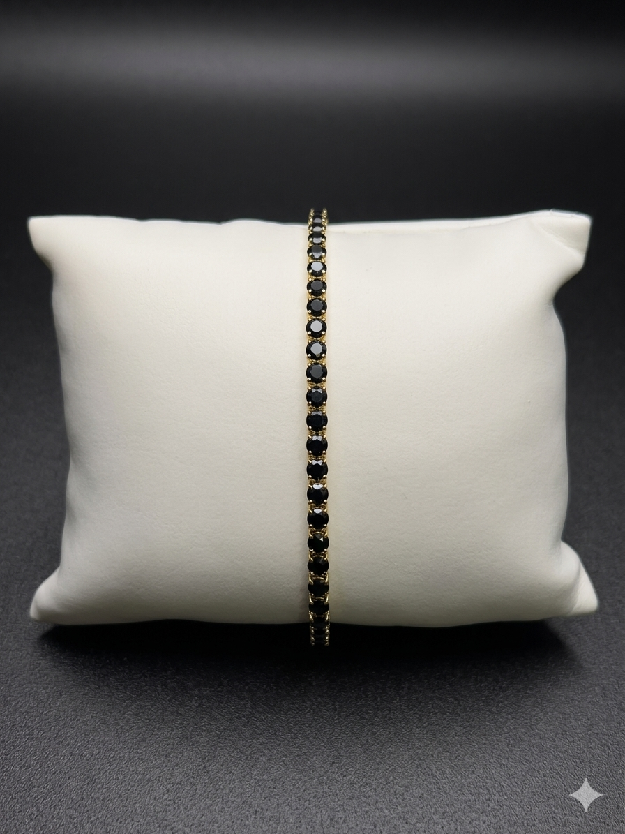 Onyx Nights Slim Tennis Bracelet