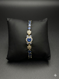 Sapphire Blue Cluster Statement Bracelet