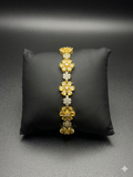 Radiant Bloom' Gold-Tone and Yellow Cubic Zirconia Floral Link Bracelet