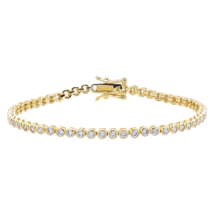 Bezel Tennis Bracelet by Adina Eden