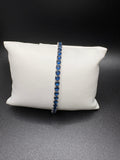 Blue Crystal Tennis Bracelet – Silver-Tone Sapphire Style