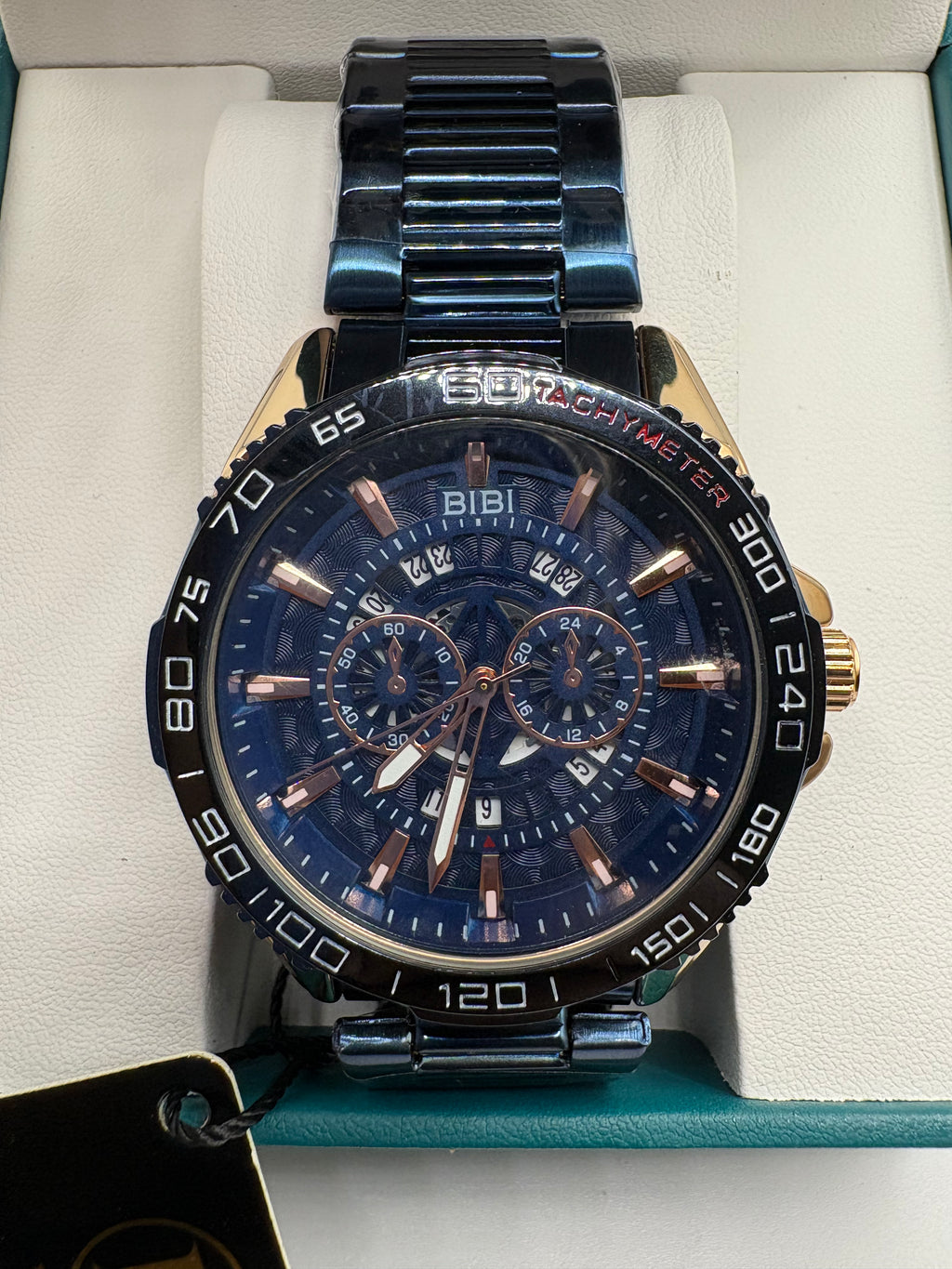 B0221 Blue Dial Gold Case Blue Band