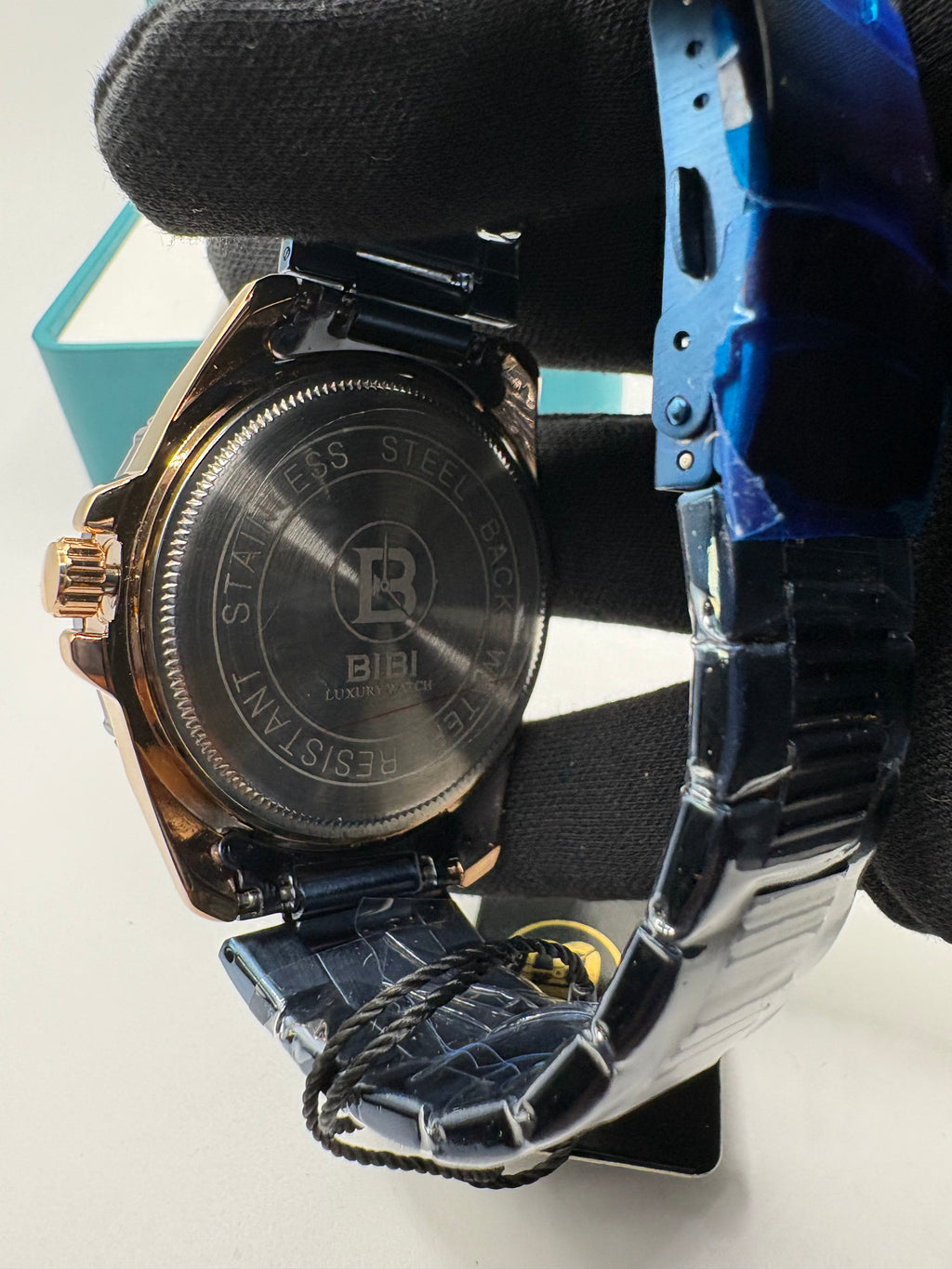 B0221 Blue Dial Gold Case Blue Band