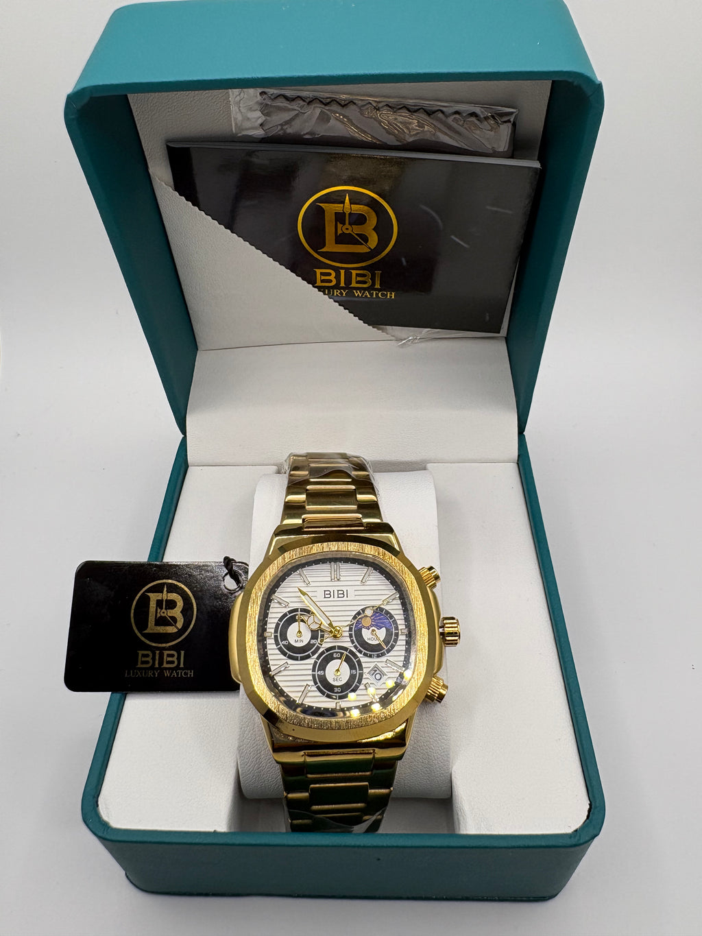 B0238 White Dial Gold Case Gold Band