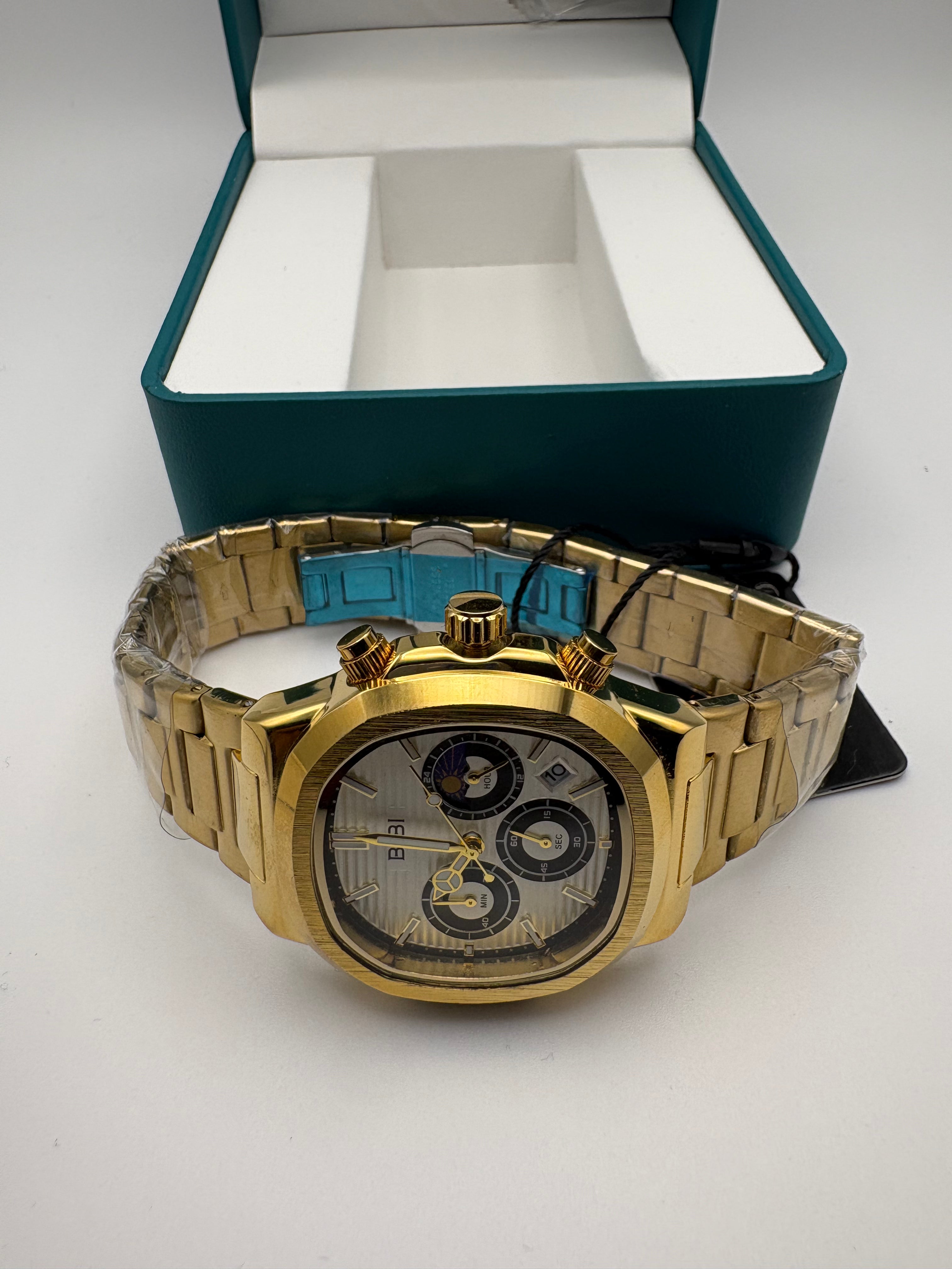 B0238 White Dial Gold Case Gold Band