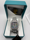 Bibi Luxury B0075 White Iridescent Dial Diamond Strap
