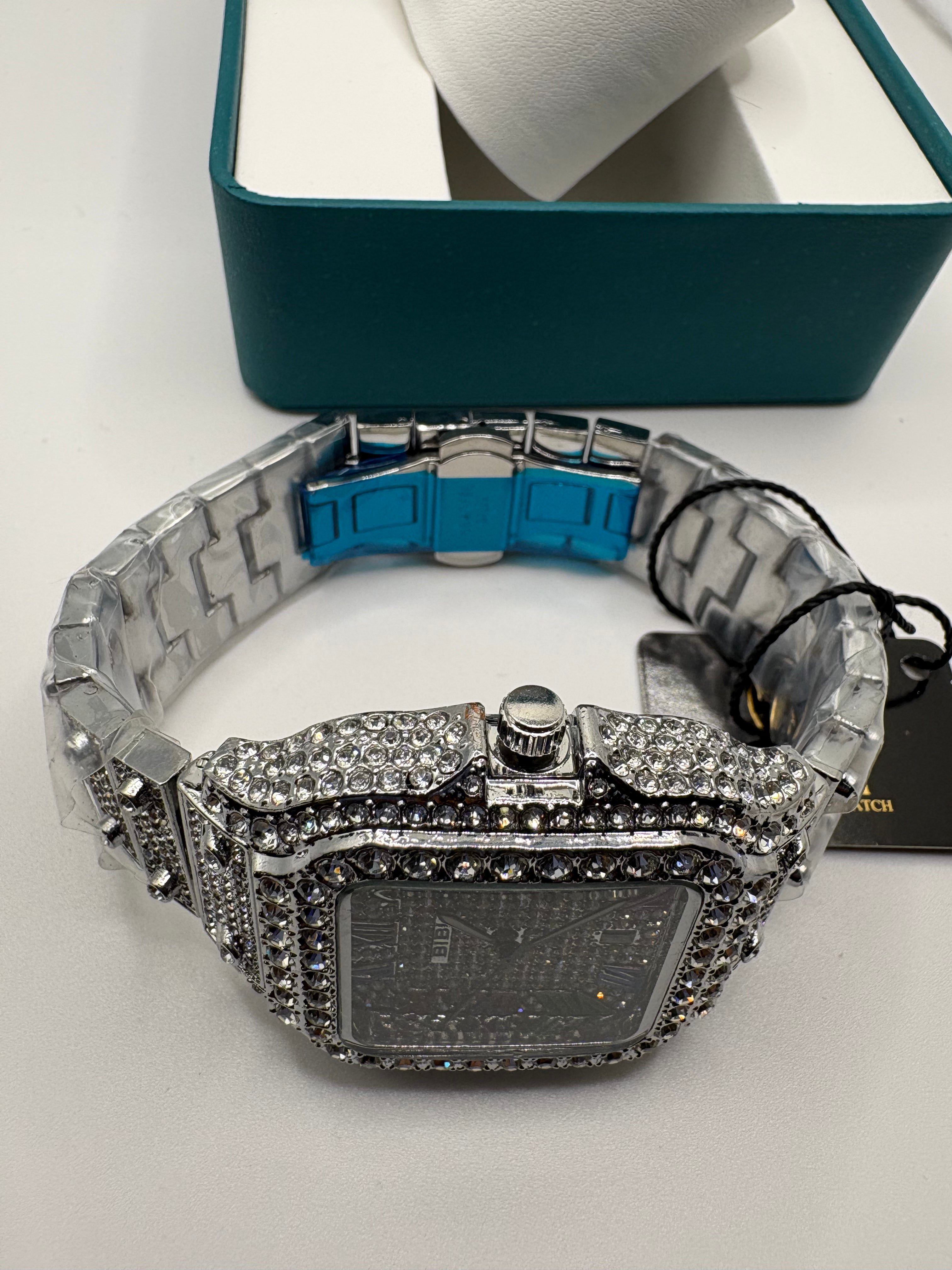 Bibi Luxury B0075 White Iridescent Dial Diamond Strap