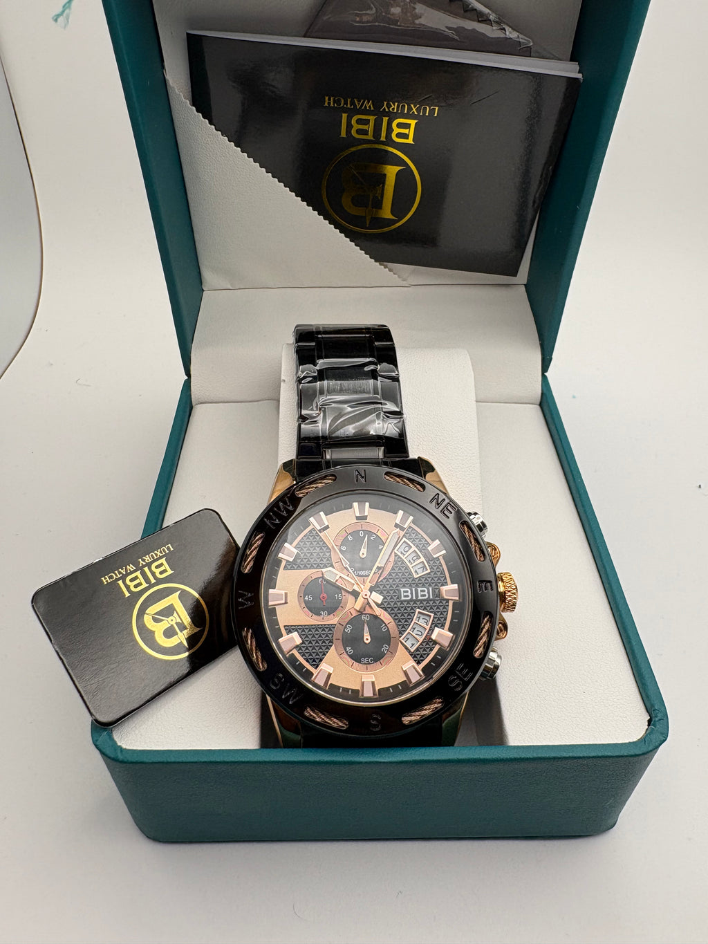 Bibi Luxury B0248 Rose Dial Black Case Black Band