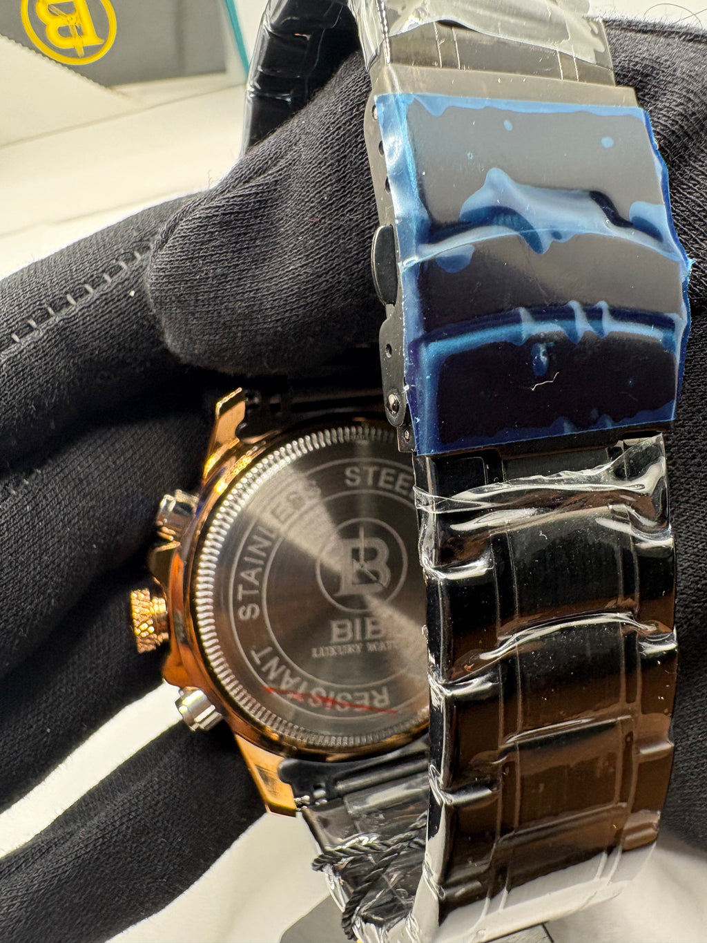 Bibi Luxury B0248 Rose Dial Black Case Black Band