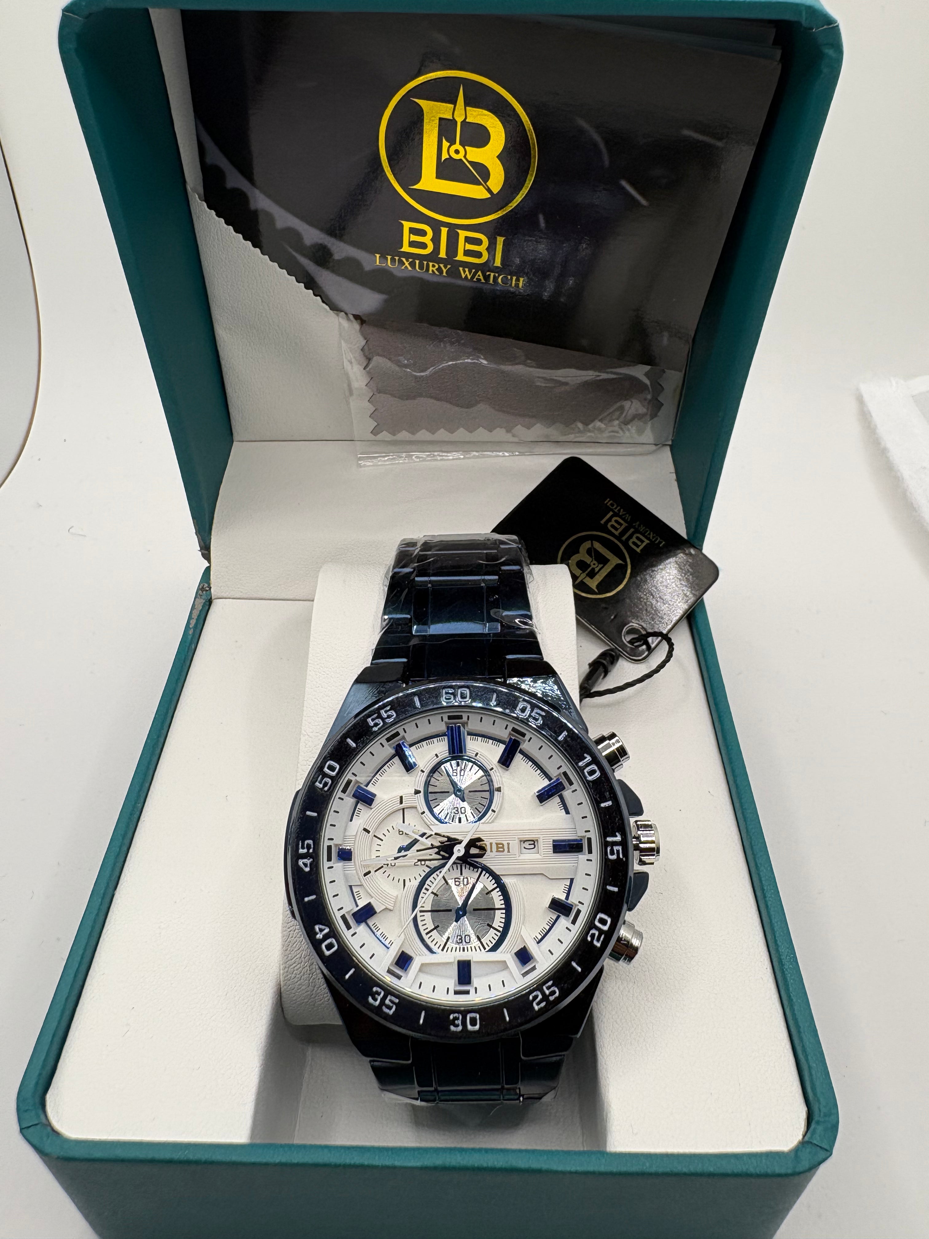 Bibi Luxury B0012 White Dial Blue Case Blue Band