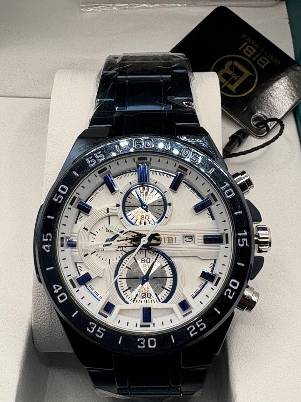 Bibi Luxury B0012 White Dial Blue Case Blue Band