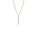 CZ Double Overlay Drop Lariat Tennis Necklace