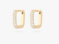 Square Pavé Huggie Earrings