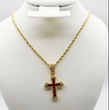 The Royal Ruby Cross Pendant Necklace
