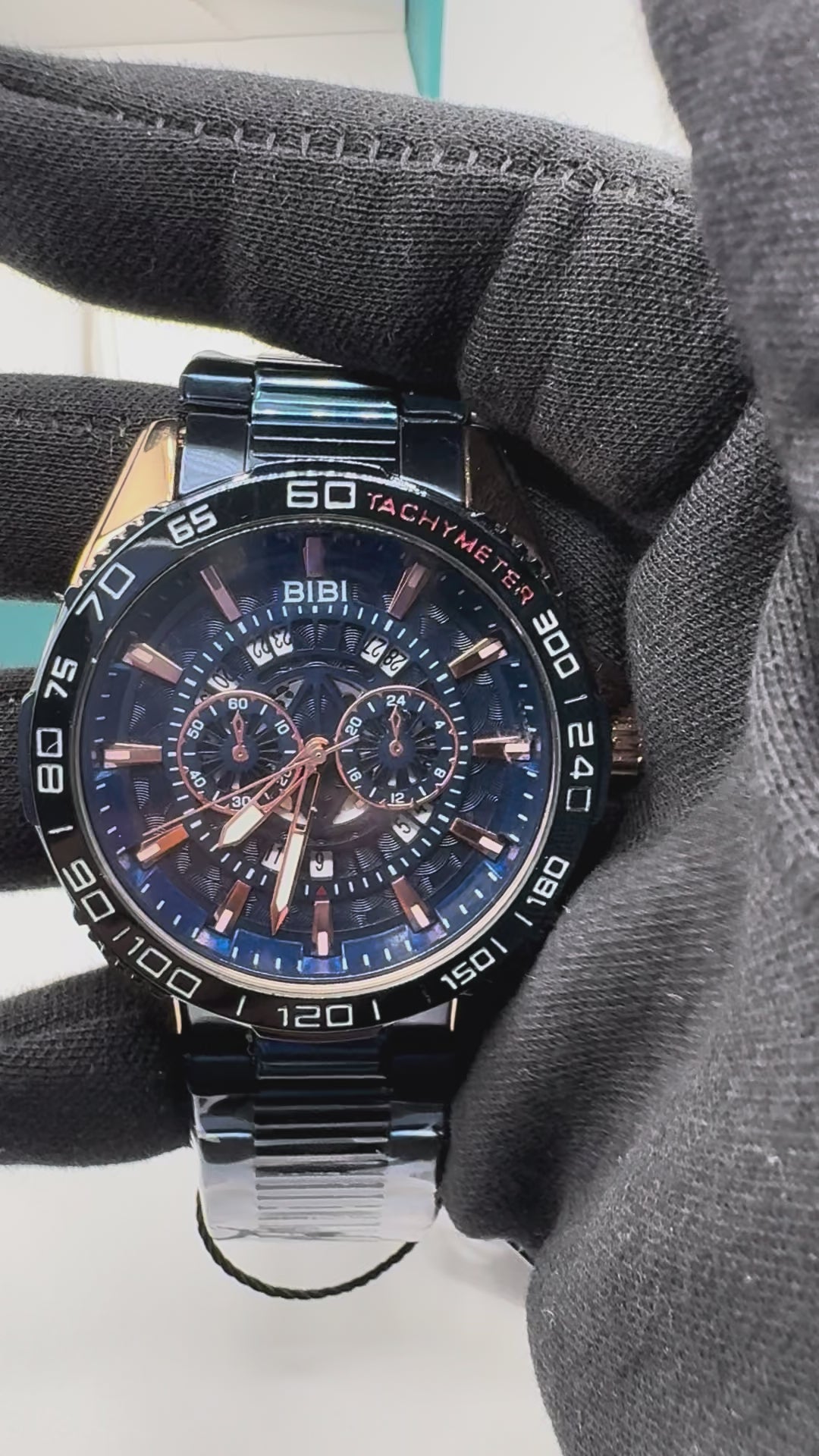 B0221 Blue Dial Gold Case Blue Band
