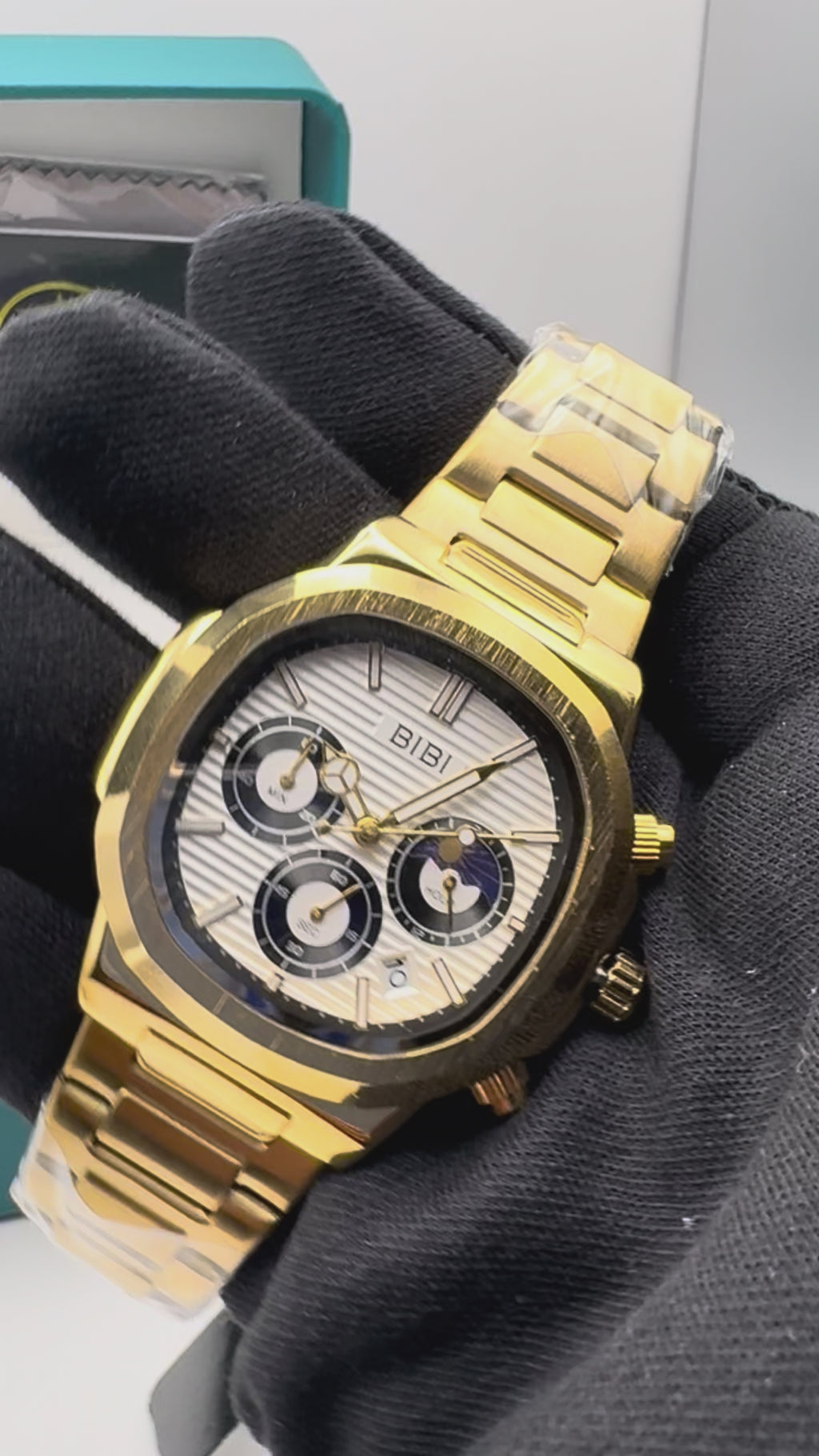B0238 White Dial Gold Case Gold Band